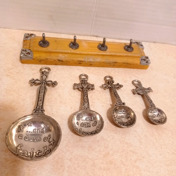 Vtg Ganz Metal Hanging Measuring Spoons Set - Picture 4 of 9